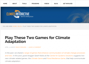 Publication of guest post on the Climate Interactive blog